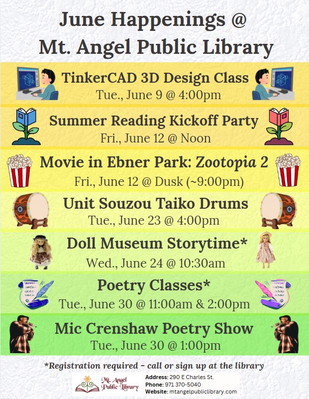 Brief description of several events this month. Events can also be found on the event calendar.