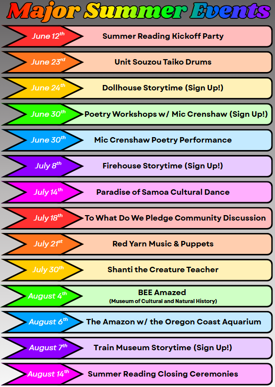 A list of events happening this summer